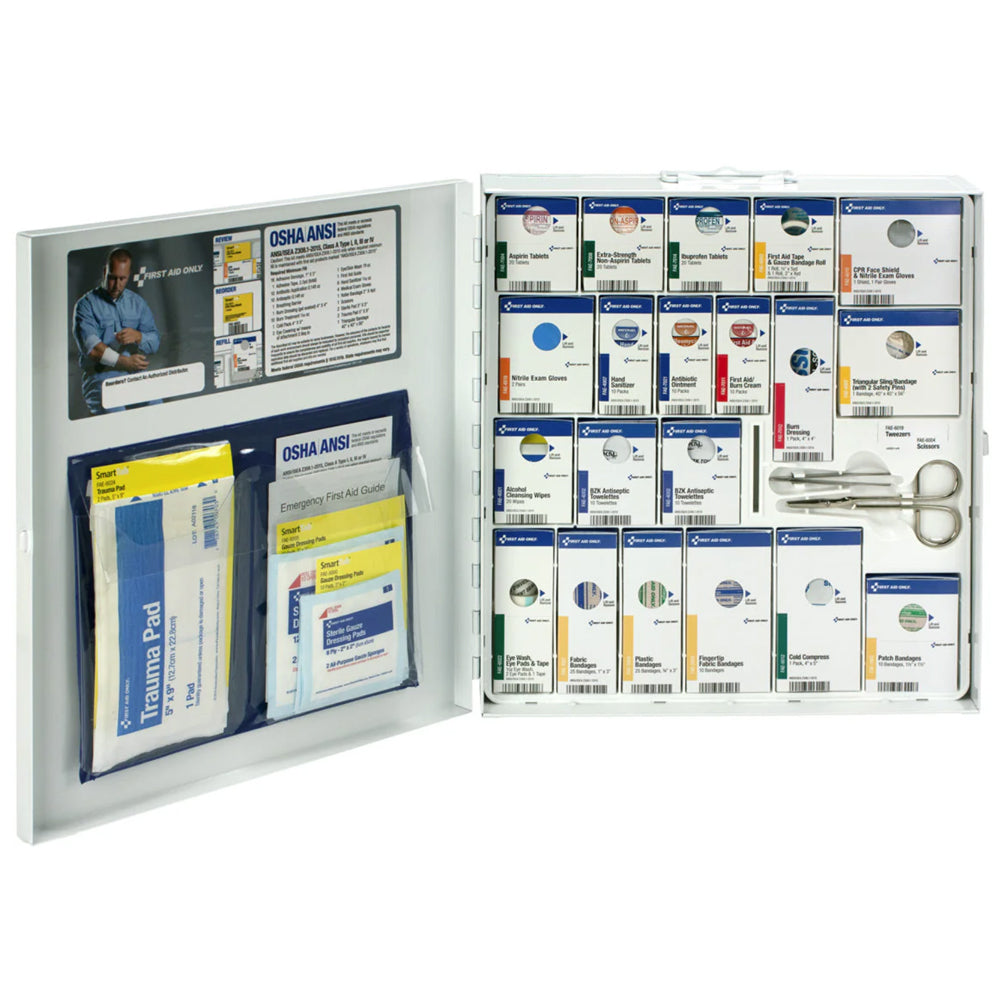 50 Person Large Metal SmartCompliance First Aid Cabinet with Medication