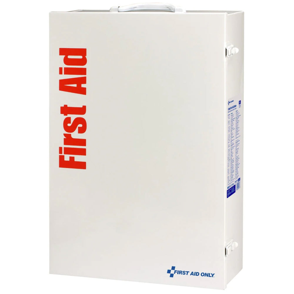 150 Person 4 Shelf First Aid Metal Cabinet, ANSI B+, Type I & II with Medication, ANSI 2015 Compliant