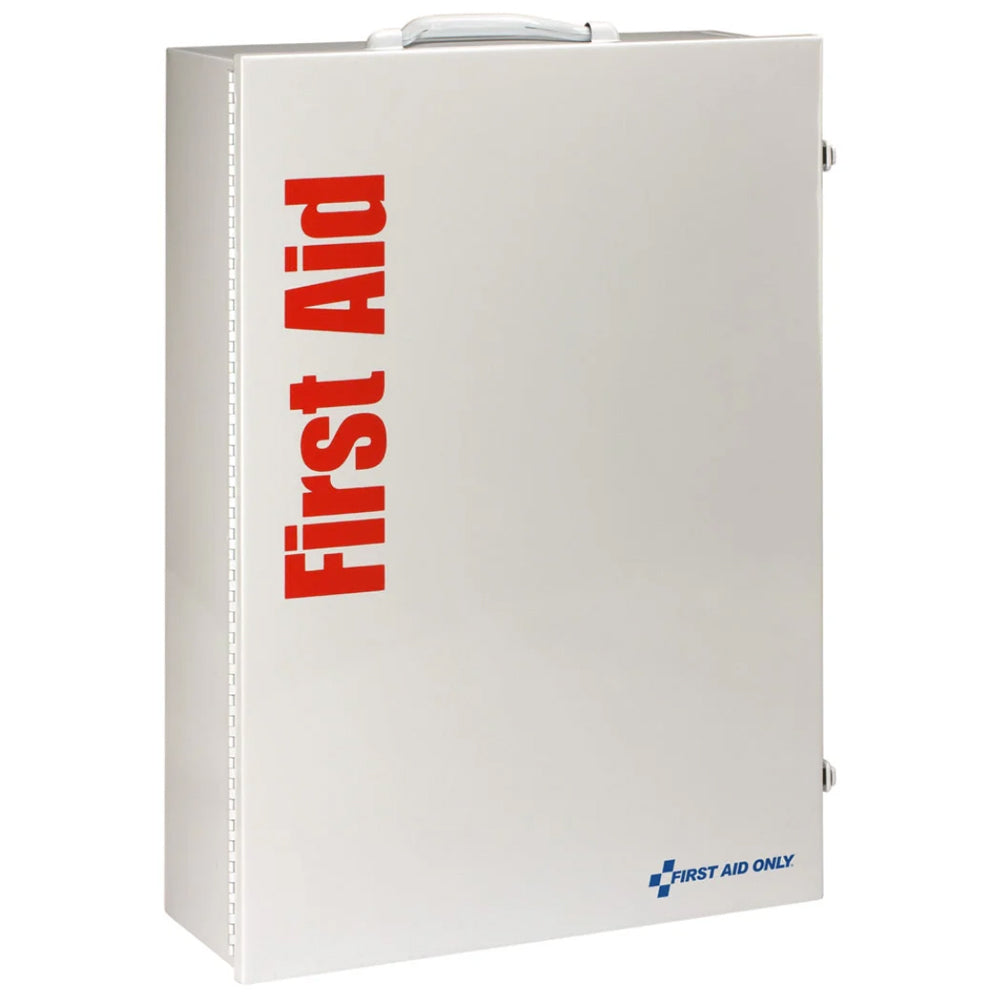 150 Person 4 Shelf First Aid Metal Cabinet, ANSI B+, Type I & II with Medication, ANSI 2015 Compliant