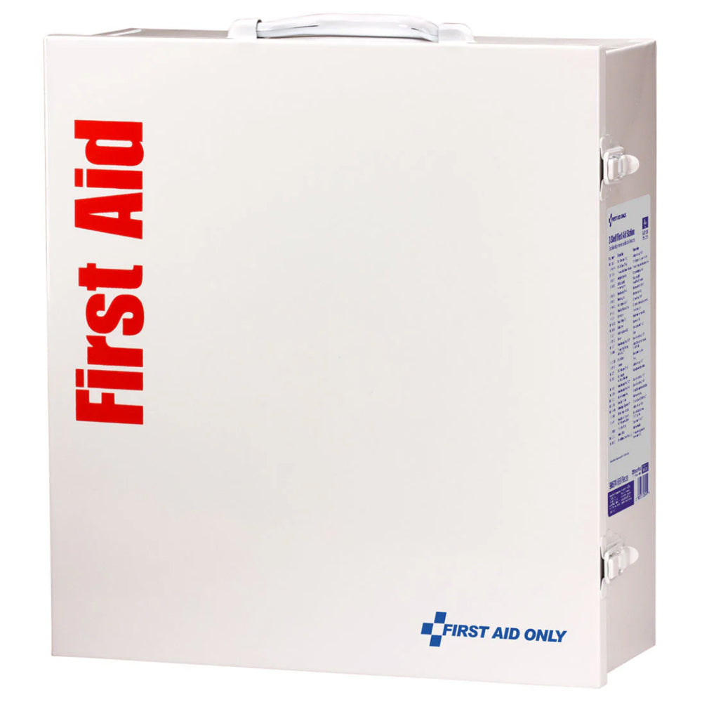 100 Person ANSI A 3 Shelf First Aid Cabinet, ANSI 2021 Compliant