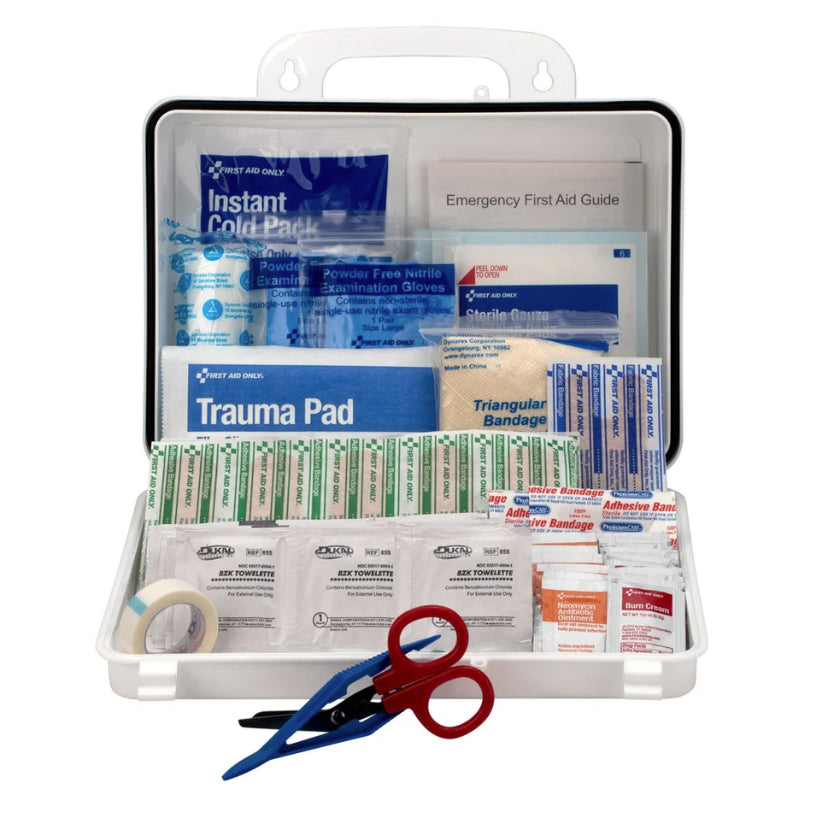 25 Person Contractor First Aid Kit, Plastic Case, OSHA Compliant - Case of 6