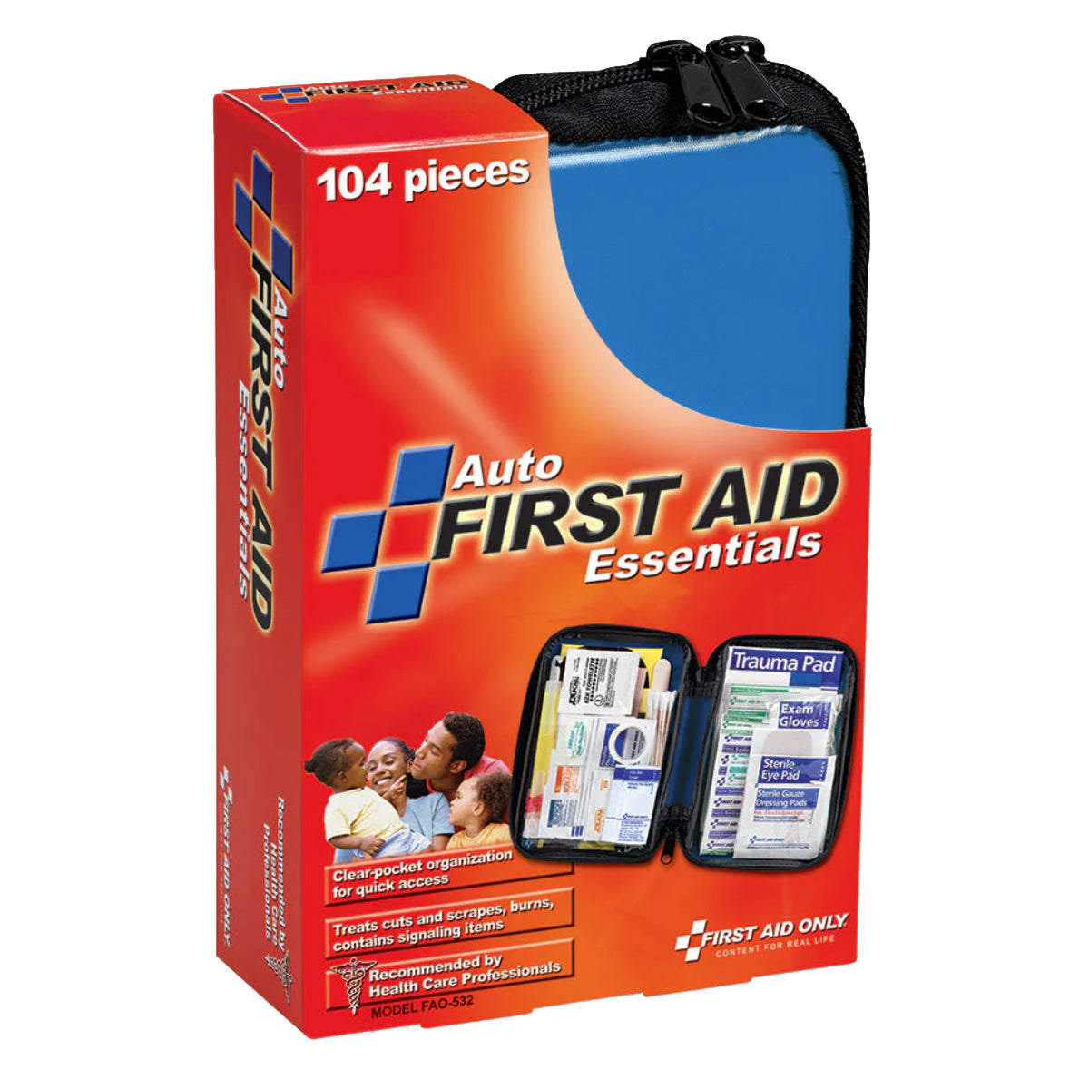 Vehicle First Aid Kit, 104 Piece, Fabric Case - Set of 6