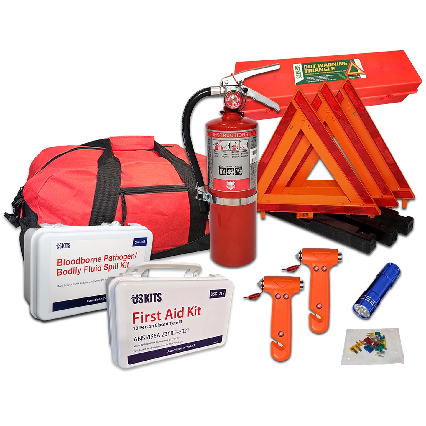 NEMT Ultimate Safety Kit - 5LB Fire Extinguisher - Meets or Exceeds All State Safety Requirements