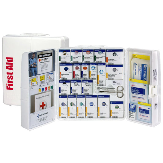 50 Person Large Plastic SmartCompliance First Aid Cabinet with Medications