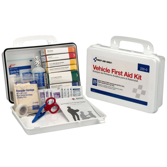 25 Person Vehicle First Aid Kit, Plastic Case - Set of 3