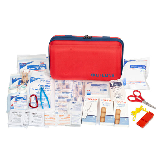 121 Piece - Deluxe Hard-Shell Foam First Aid Kit - Set of 4
