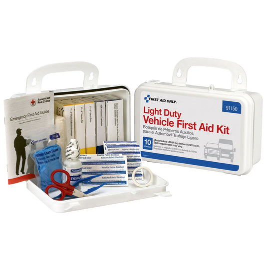 10-Person Plastic Light Duty Vehicle First Aid Kit, OSHA Compliant - Set of 6