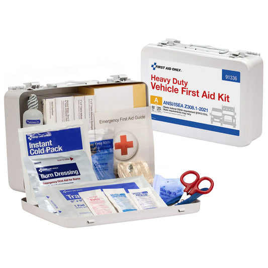 25 Person ANSI A Heavy Duty Vehicle First Aid Kit - ANSI 2021 Compliant - Metal Case