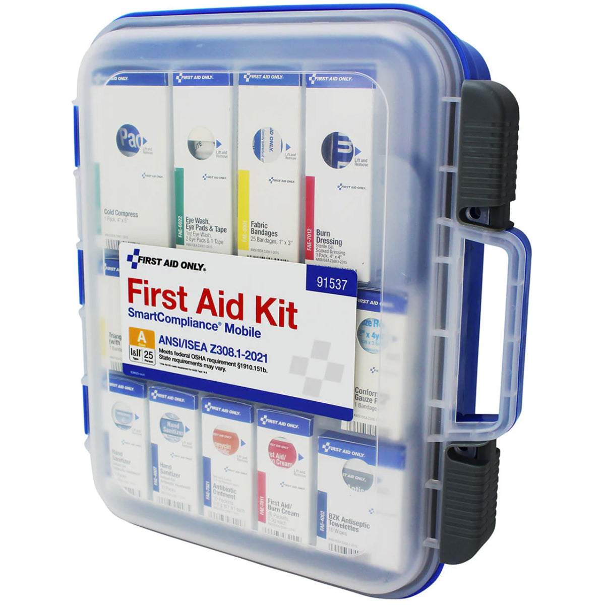 SmartCompliance Mobile 25 Person ANSI A Clear Front First Aid Kit, ANSI 2021 Compliant