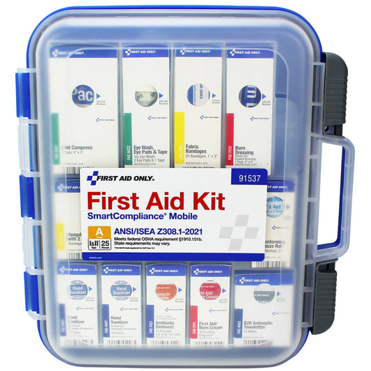 SmartCompliance Mobile 25 Person ANSI A Clear Front First Aid Kit, ANSI 2021 Compliant