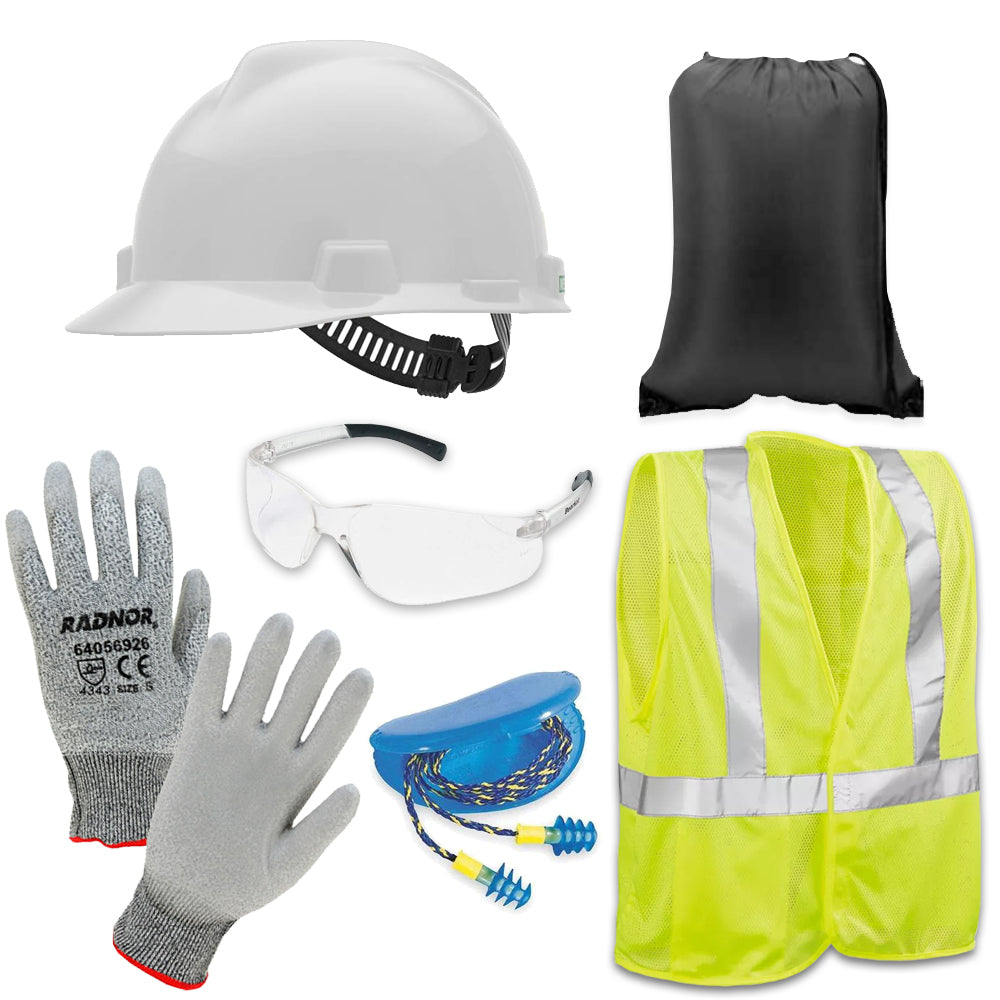 OSHA ANSI DOT Safety Kit with 1A10BC Fire Extinguisher & PPE