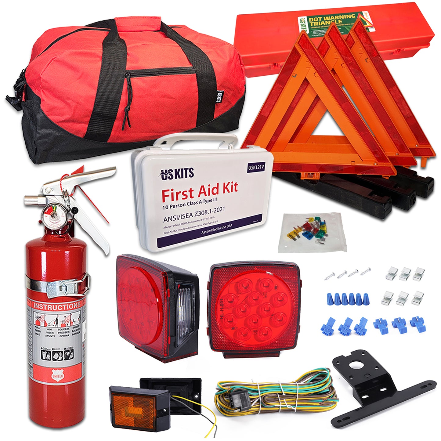 USKITS DOT Compliant Kit for Truck or Tractor with Trailer Light Kit