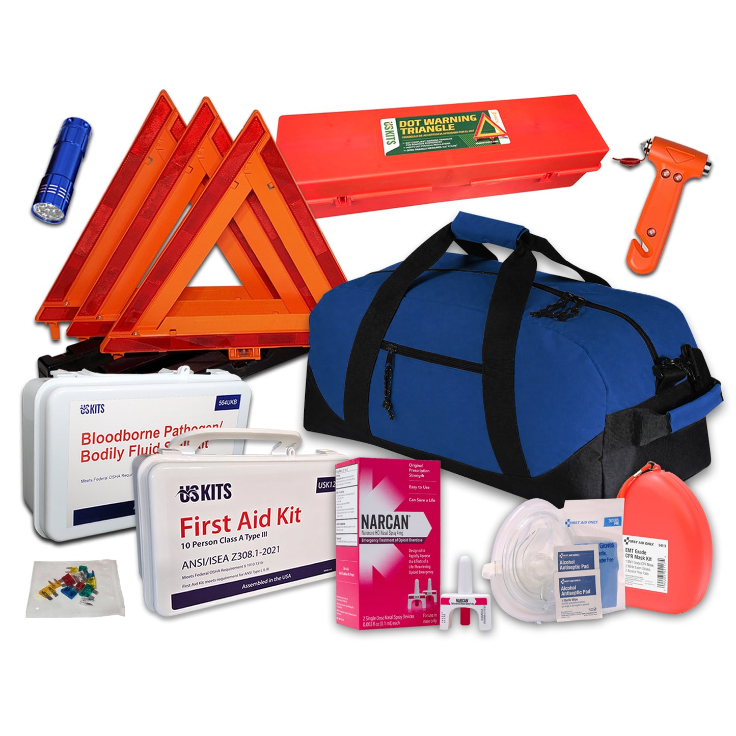 Complete Worksite Emergency Safety Kit with NARCAN (Naloxone)
